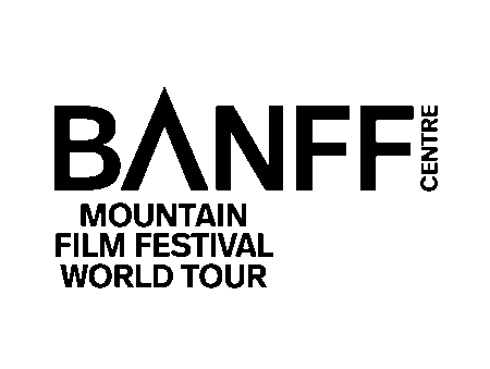 Banff Mountain Film Festival logo in bold capital letters.